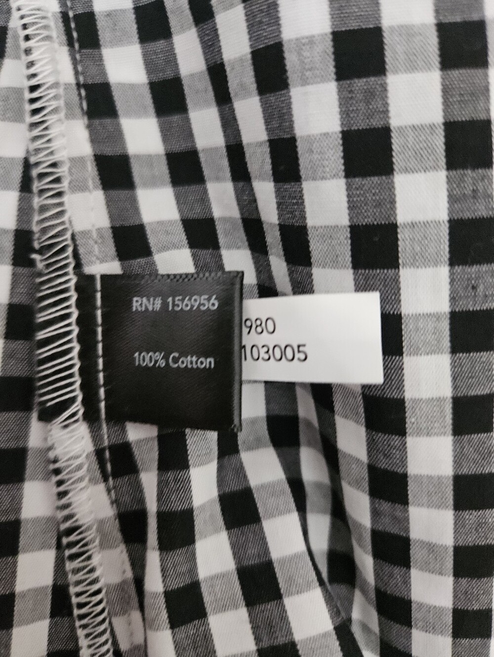 BOSTON PROPER Black & White Gingham Cold Shoulder Button Up Top | SZ M - Picture 10 of 10